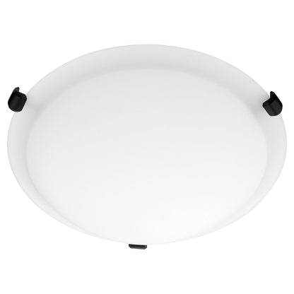 Quorum  12" Satin Opal Ceiling Mount - Matte Black 3000-12159