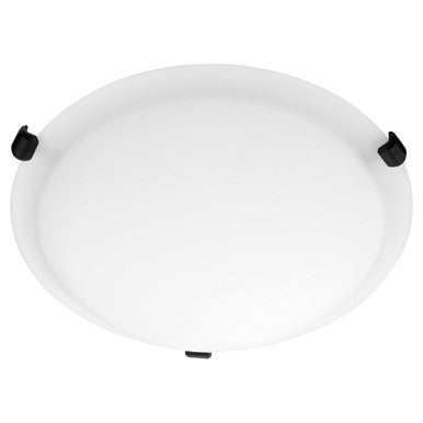 Quorum  12" Satin Opal Ceiling Mount - Matte Black 3000-12159