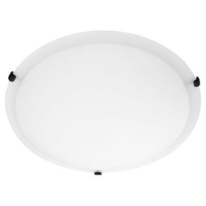 Quorum  20" Satin Opal Ceiling Mount - Matte Black 3000-20159