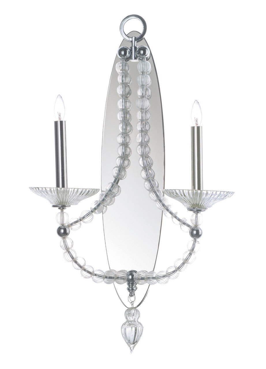 Maxim Paris 2-Light Wall Sconce in Polished Nickel 30002CLPN