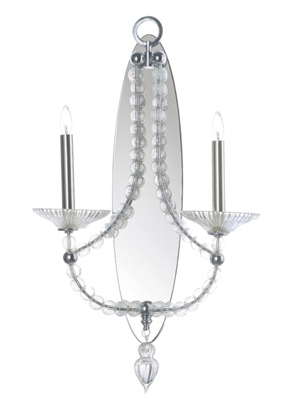 Maxim Paris 2-Light Wall Sconce in Polished Nickel 30002CLPN