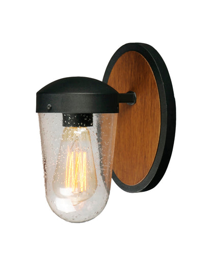 Maxim Lido 1-Light Outdoor Wall Sconce in Antique Pecan / Black 30011CDAPBK