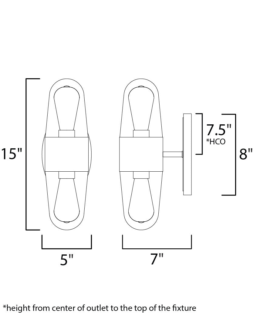 Maxim Lido 2-Light Outdoor Wall Sconce in Antique Pecan / Black 30012CDAPBK