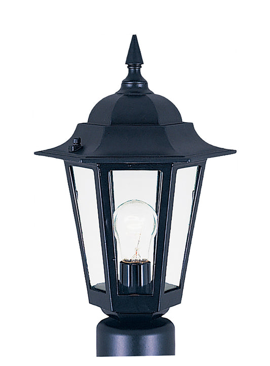 Maxim Builder Cast 1-Light Outdoor Pole/Post Lantern in Black 3001CLBK