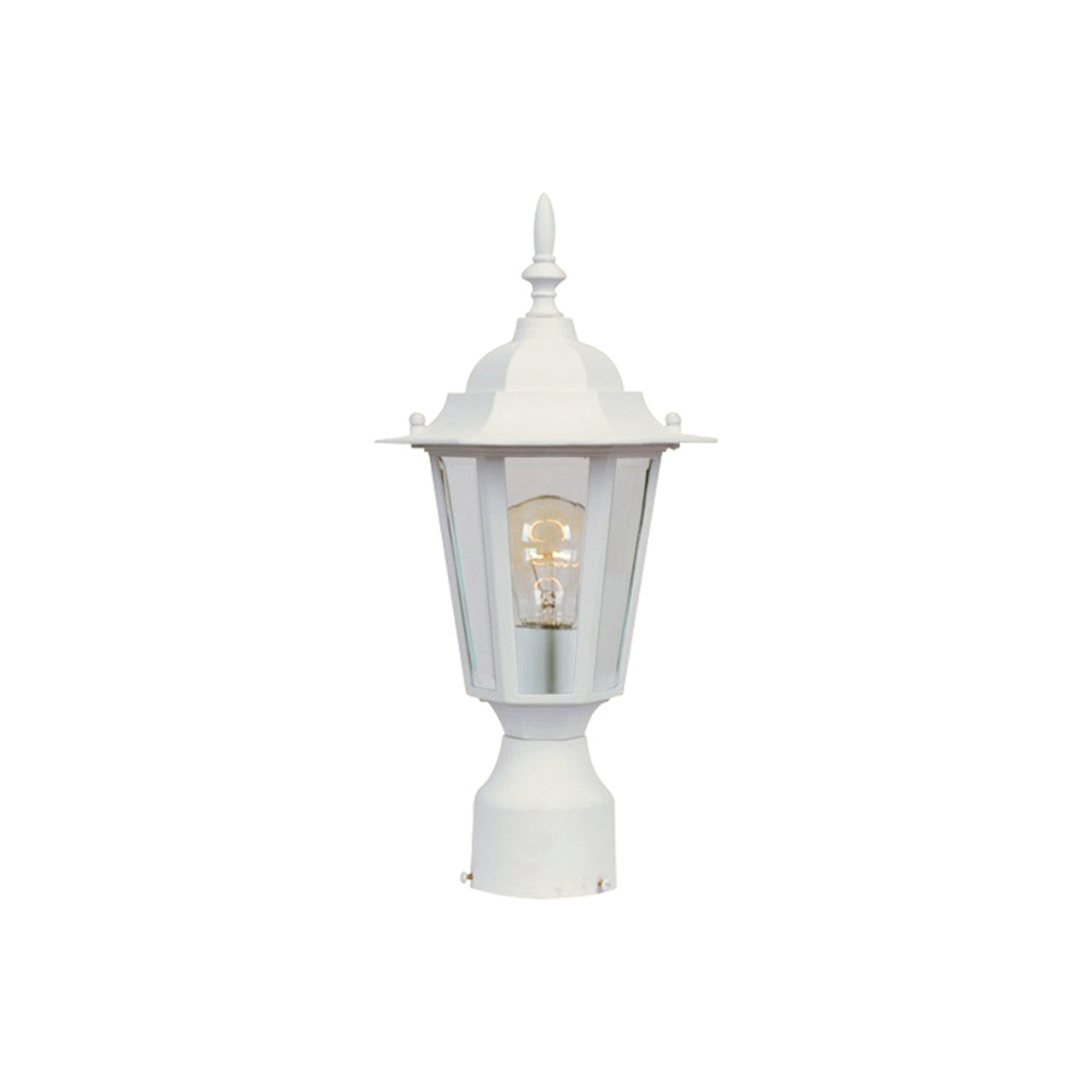 Maxim Builder Cast 1-Light Outdoor Pole/Post Lantern in White 3001CLWT