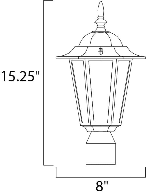 Maxim Builder Cast 1-Light Outdoor Pole/Post Lantern in White 3001CLWT