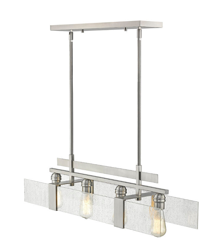 Z-Lite Gantt 4 Light Linear Chandelier in Brushed Nickel 3002-32BN