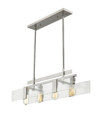 Z-Lite Gantt 4 Light Linear Chandelier in Brushed Nickel 3002-32BN