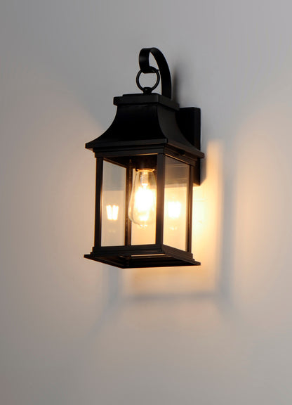 Maxim Vicksburg 1-Light Small Outdoor Wall Sconce in Black 30022CLBK