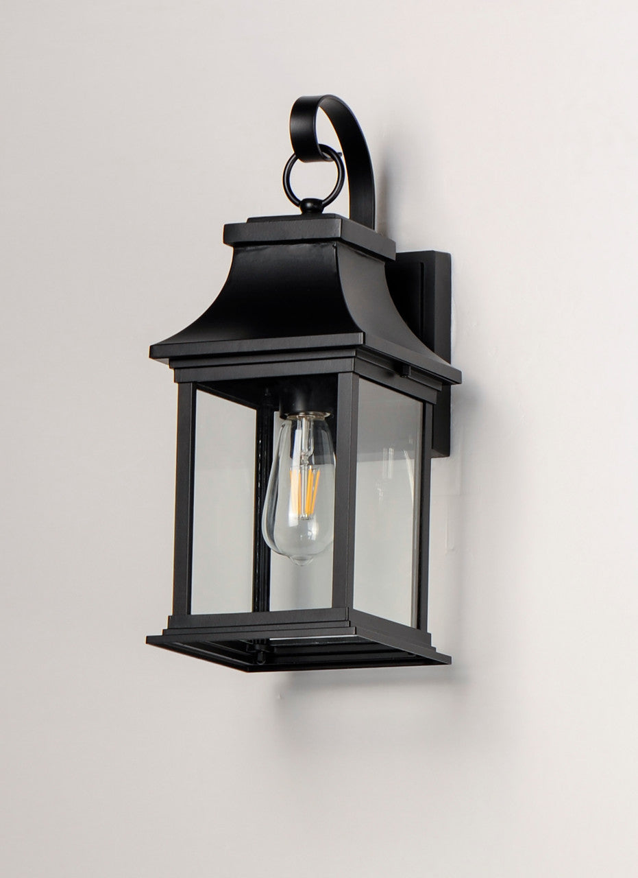 Maxim Vicksburg 1-Light Small Outdoor Wall Sconce in Black 30022CLBK