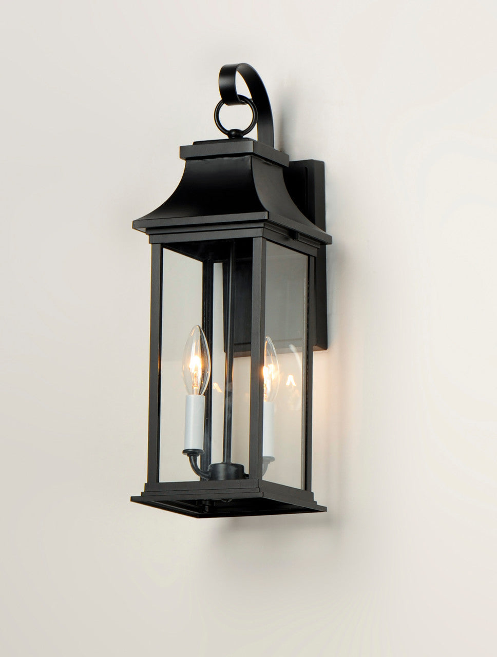 Maxim Vicksburg 2-Light Medium Outdoor Wall Sconce in Black 30023CLBK