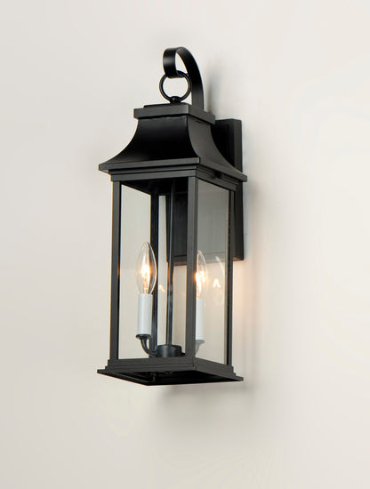 Maxim Vicksburg 2-Light Medium Outdoor Wall Sconce in Black 30023CLBK