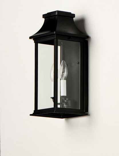 Maxim Vicksburg 2-Light Outdoor Pocket Wall Sconce in Black 30025CLBK