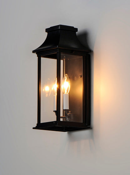 Maxim Vicksburg 2-Light Outdoor Pocket Wall Sconce in Black 30025CLBK