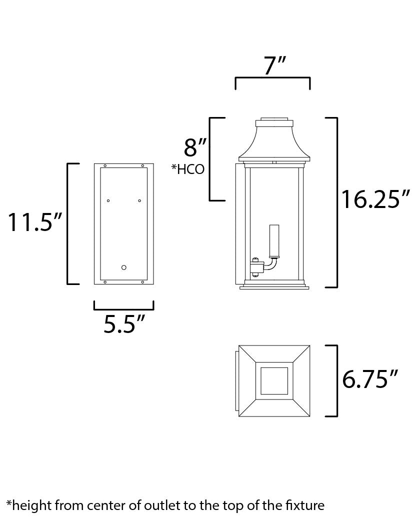 Maxim Vicksburg 2-Light Outdoor Pocket Wall Sconce in Black 30025CLBK