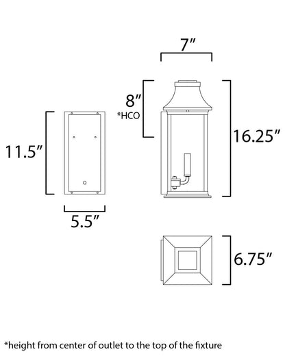 Maxim Vicksburg 2-Light Outdoor Pocket Wall Sconce in Black 30025CLBK