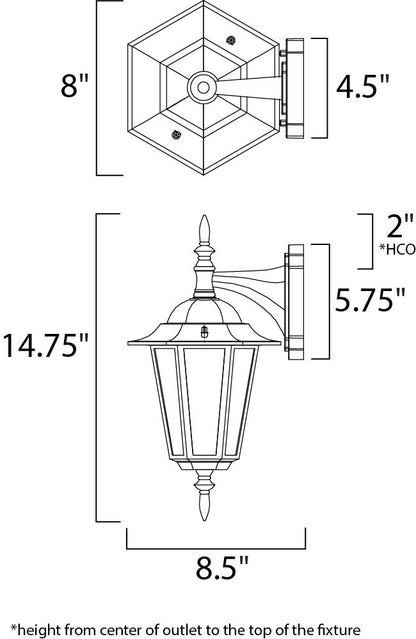 Maxim Builder Cast 1-Light Outdoor Wall Mount in Black 3002CLBK