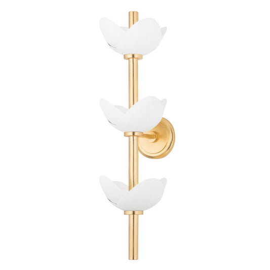 Hudson Valley Lighting Dawson Wall Sconce in Gold Leaf/white Plaster 3003-GL/WP