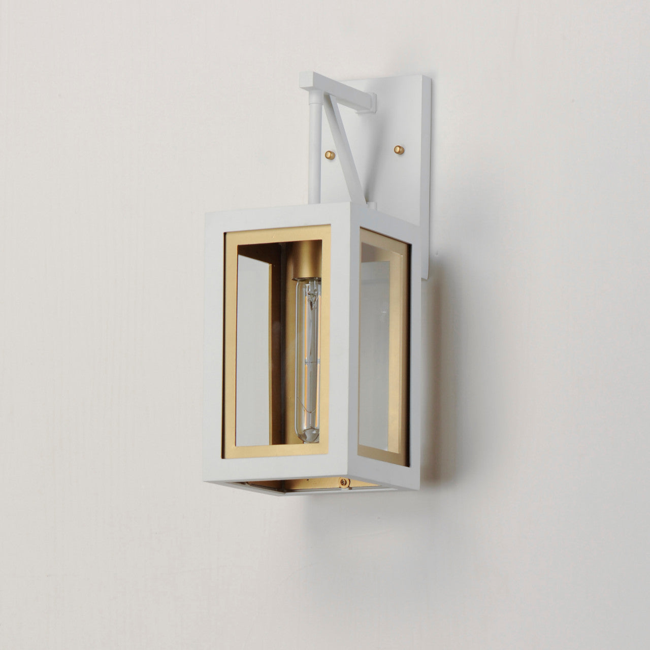 Maxim Neoclass 1-Light Outdoor Sconce in White/Gold 30052CLWTGLD