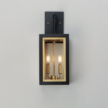 Maxim Neoclass 2-Light Outdoor Sconce in Black / Gold 30054CLBKGLD