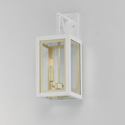 Maxim Neoclass 2-Light Outdoor Sconce in White/Gold 30054CLWTGLD