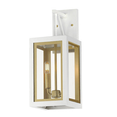 Maxim Neoclass 2-Light Outdoor Sconce in White/Gold 30054CLWTGLD