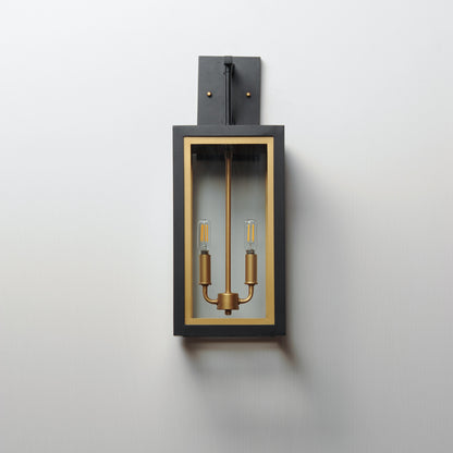 Maxim Neoclass 2-Light Outdoor Sconce in Black / Gold 30055CLBKGLD