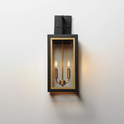 Maxim Neoclass 2-Light Outdoor Sconce in Black / Gold 30055CLBKGLD