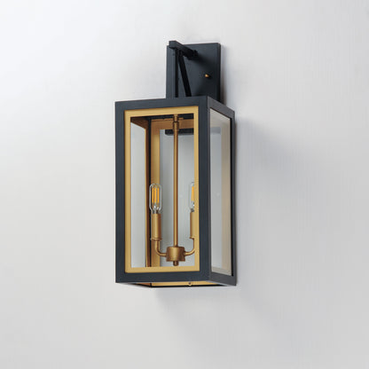 Maxim Neoclass 2-Light Outdoor Sconce in Black / Gold 30055CLBKGLD