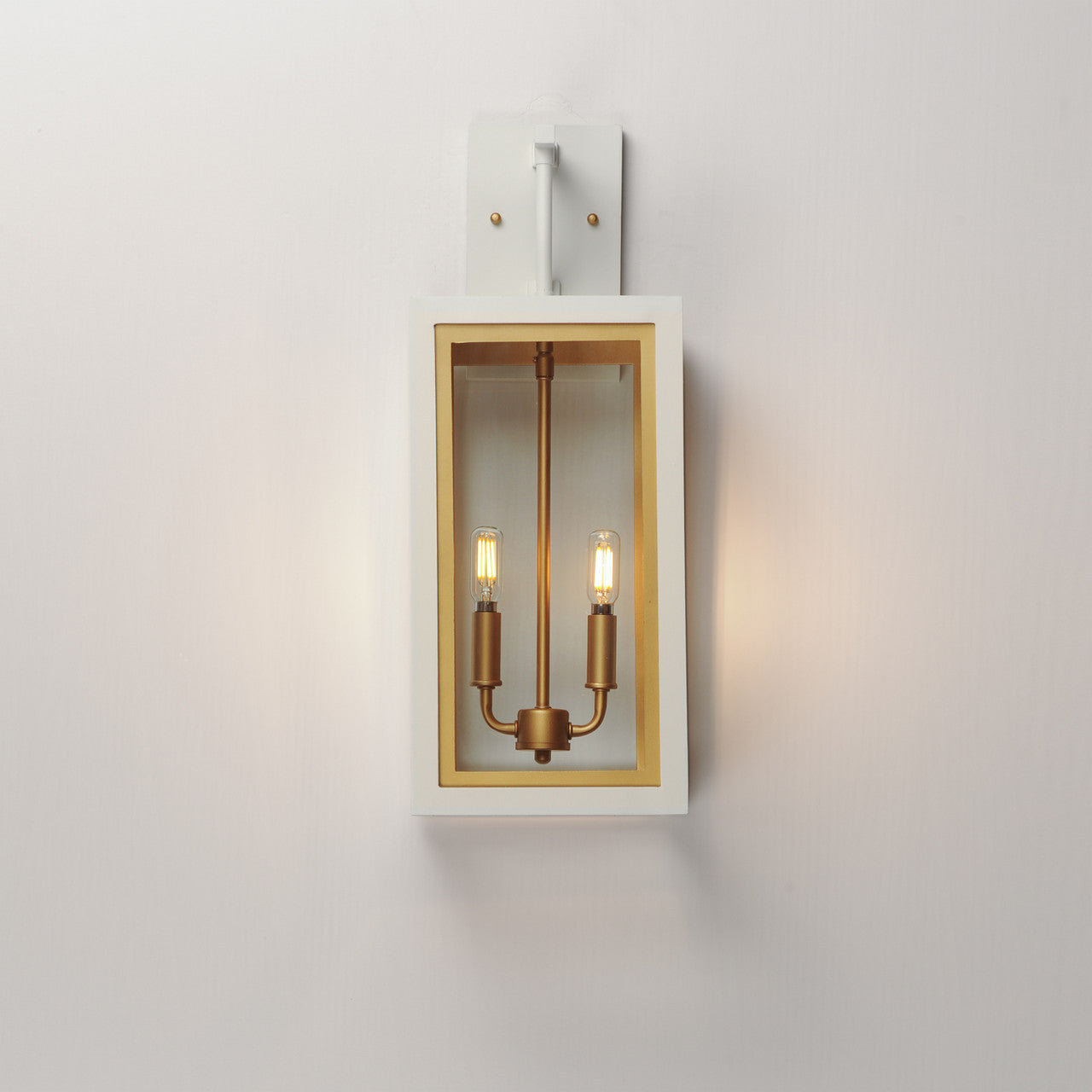 Maxim Neoclass 2-Light Outdoor Sconce in White/Gold 30055CLWTGLD