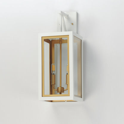 Maxim Neoclass 2-Light Outdoor Sconce in White/Gold 30055CLWTGLD