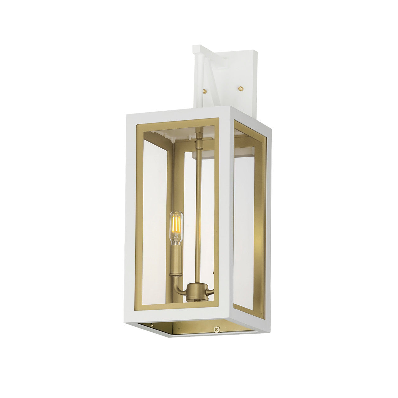 Maxim Neoclass 2-Light Outdoor Sconce in White/Gold 30055CLWTGLD