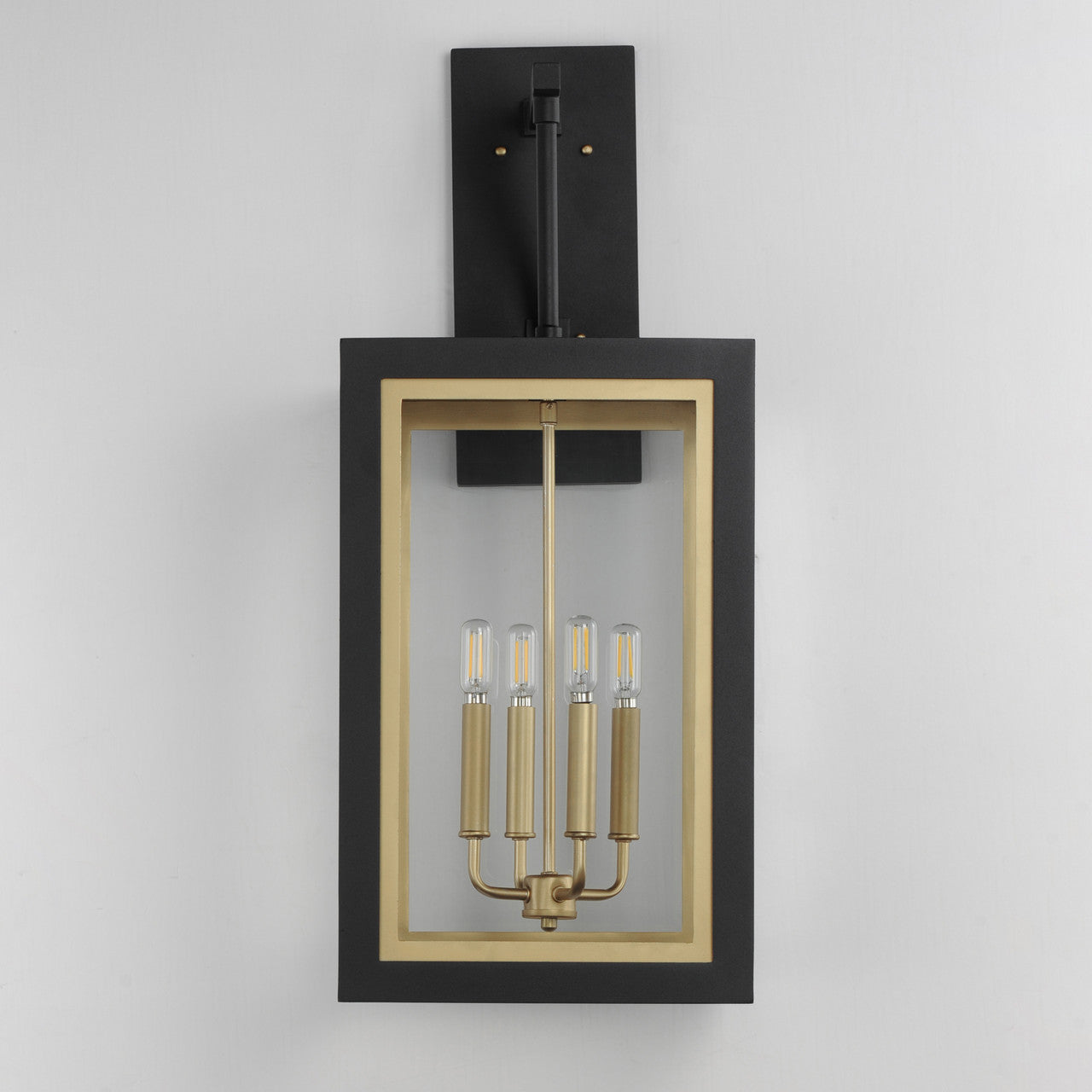 Maxim Neoclass 4-Light Outdoor Wall Sconce in Black / Gold 30056CLBKGLD