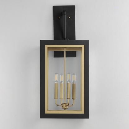 Maxim Neoclass 4-Light Outdoor Wall Sconce in Black / Gold 30056CLBKGLD