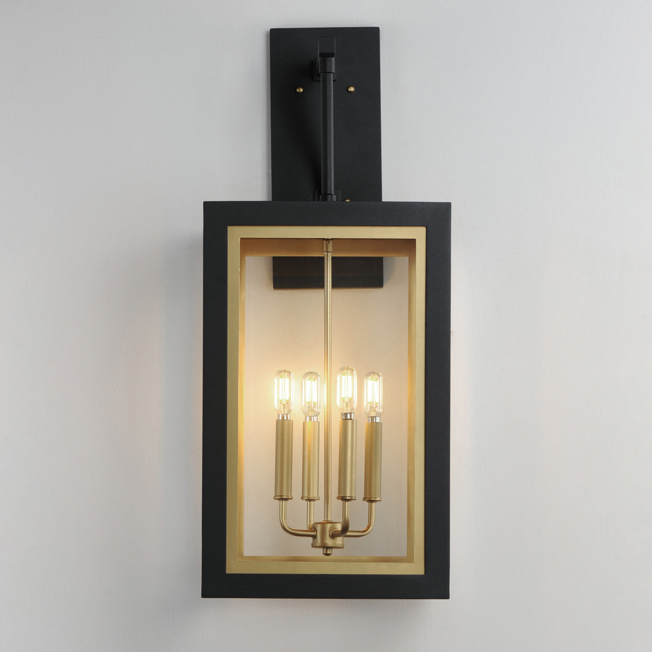 Maxim Neoclass 4-Light Outdoor Wall Sconce in Black / Gold 30056CLBKGLD