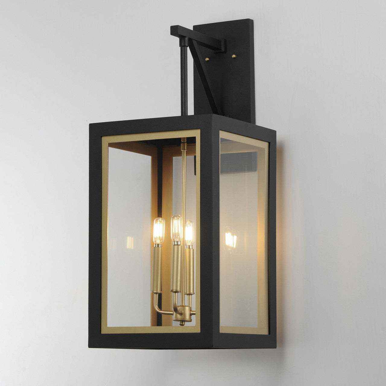 Maxim Neoclass 4-Light Outdoor Wall Sconce in Black / Gold 30056CLBKGLD