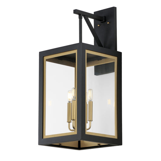 Maxim Neoclass 4-Light Outdoor Wall Sconce in Black / Gold 30056CLBKGLD