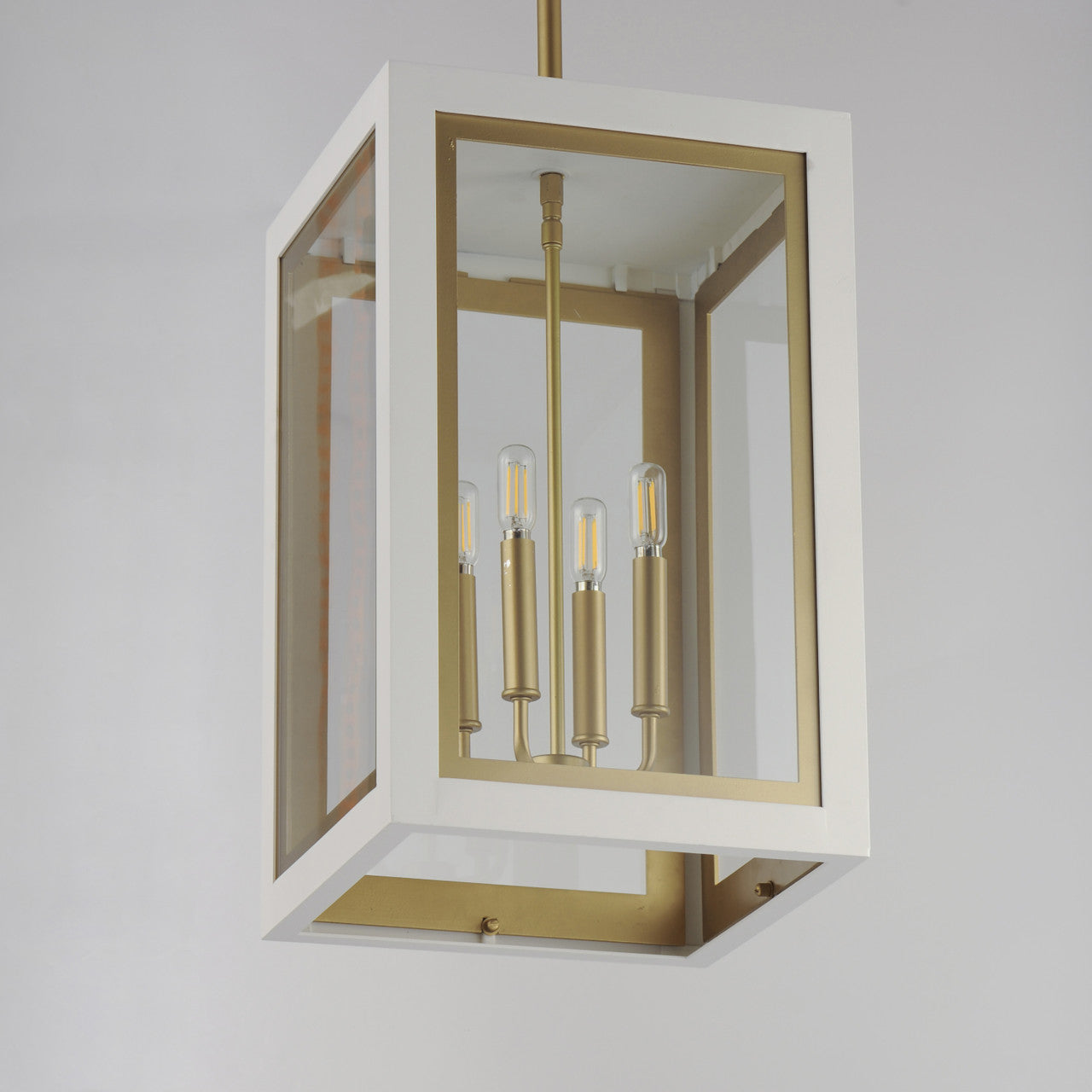 Maxim Neoclass 4-Light Outdoor Pendant in White/Gold 30058CLWTGLD