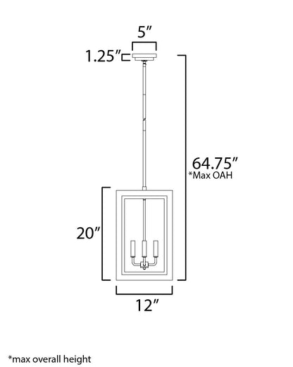 Maxim Neoclass 4-Light Outdoor Pendant in White/Gold 30058CLWTGLD