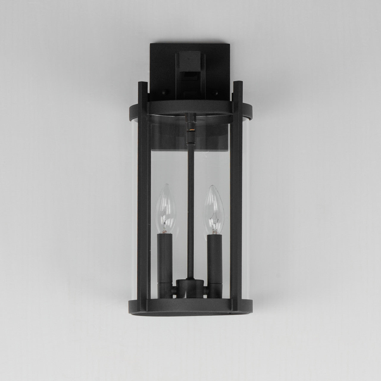 Maxim Belfry 2-Light Wall Sconce in Black 30064CLBK