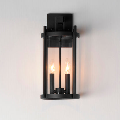 Maxim Belfry 2-Light Wall Sconce in Black 30064CLBK