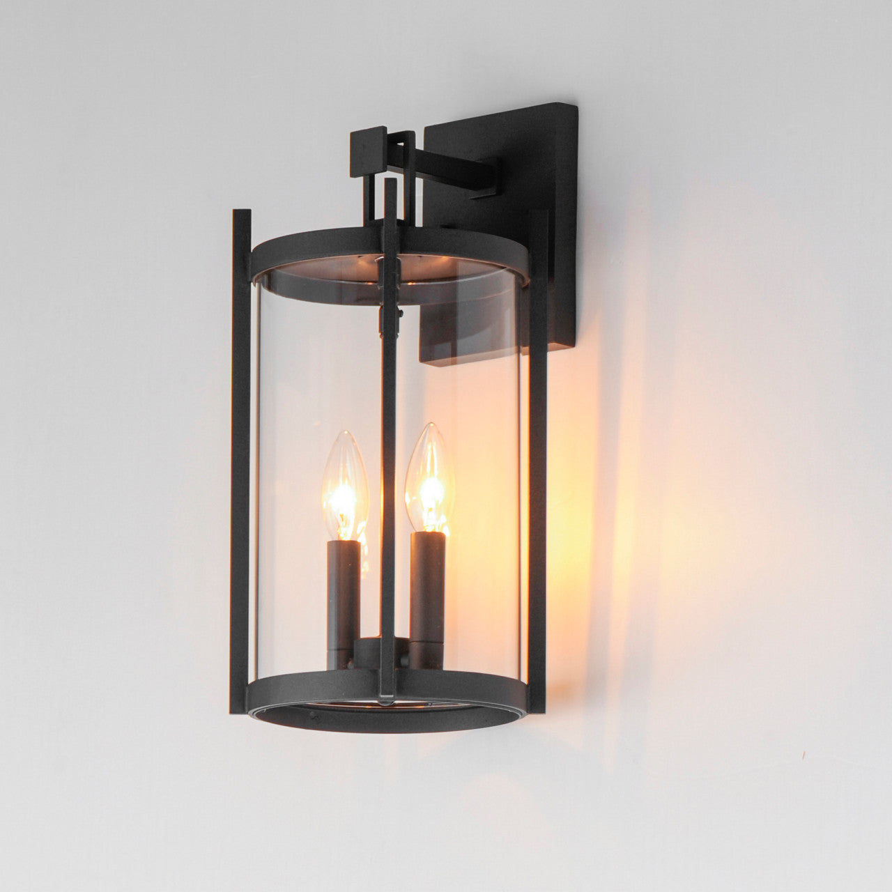 Maxim Belfry 2-Light Wall Sconce in Black 30064CLBK