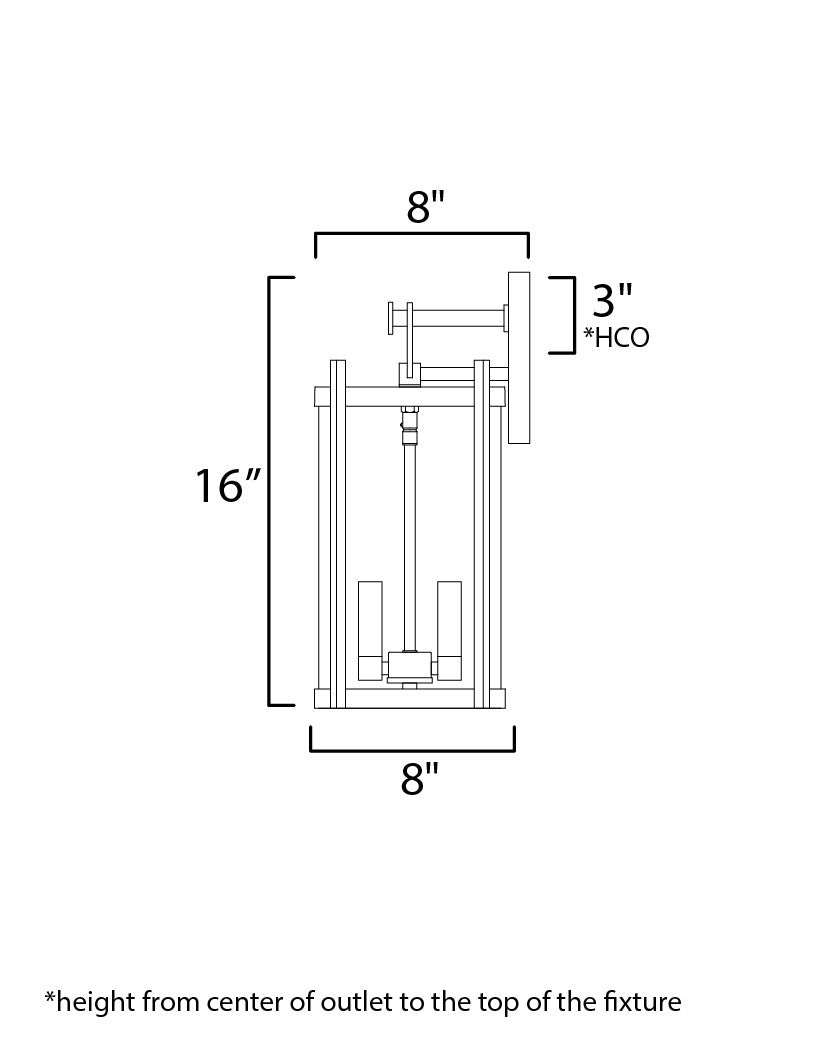 Maxim Belfry 2-Light Wall Sconce in Black 30064CLBK