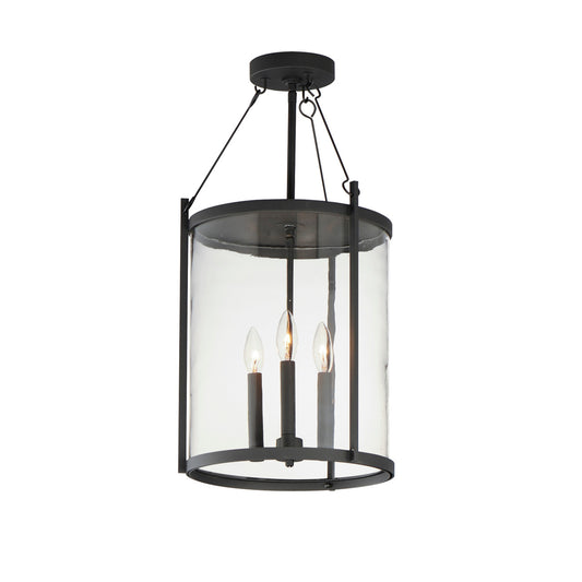 Maxim Belfry 3-Light Pendant in Black 30069CLBK