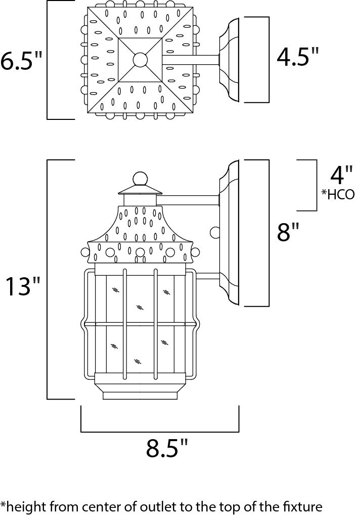 Maxim Nantucket 1-Light Outdoor Wall Lantern in Country Forge 30081CDCF