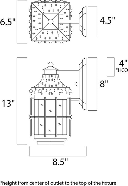 Maxim Nantucket 1-Light Outdoor Wall Lantern in Country Forge 30081CDCF