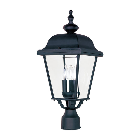 Maxim Builder Cast 3-Light Outdoor Pole/Post Lantern in Black 3008BK