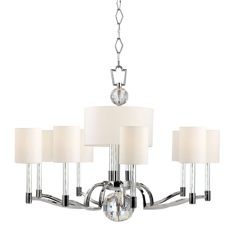 Hudson Valley Lighting Waterloo Chandelier in Polished Nickel 3009-PN