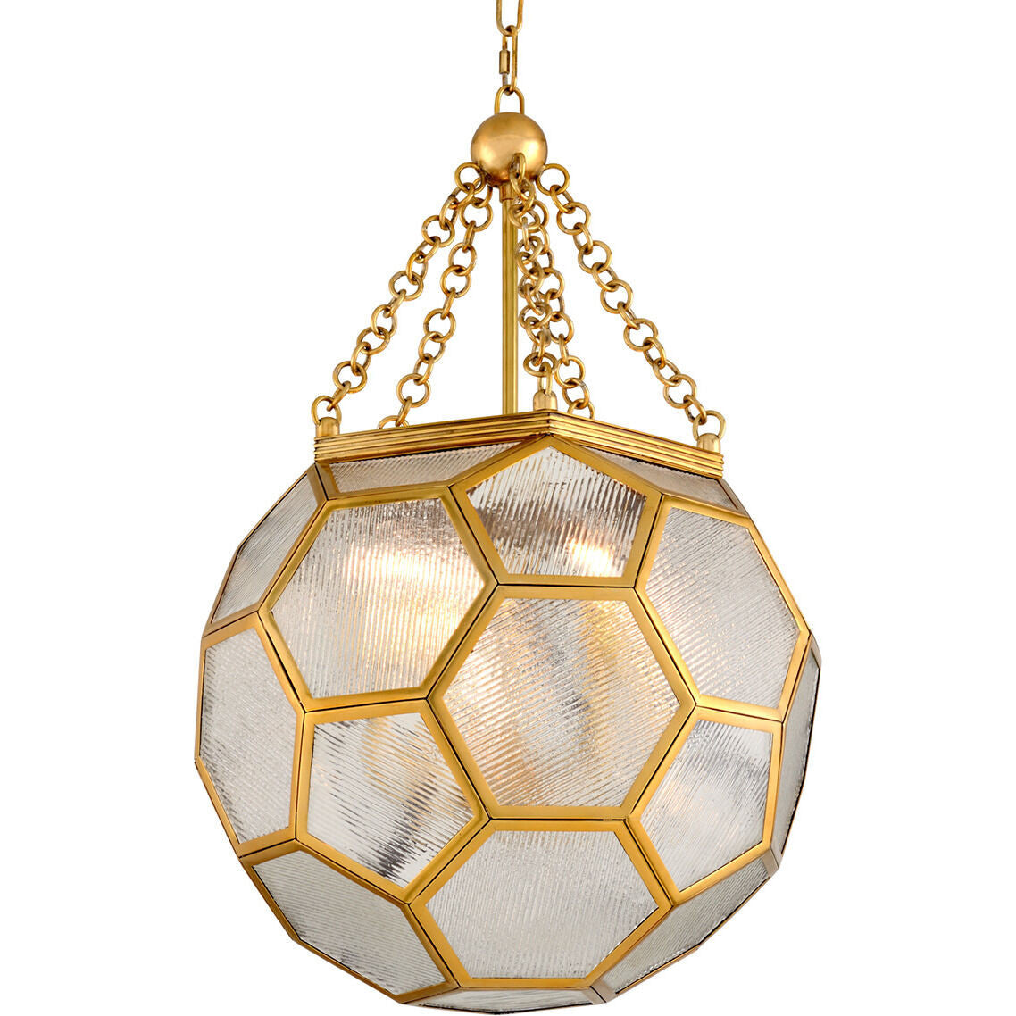 Corbett Lighting Hexsation Chandelier in Vintage Brass 301-74-VB