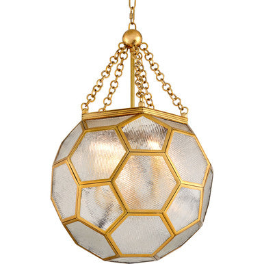 Corbett Lighting Hexsation Chandelier in Vintage Brass 301-74-VB